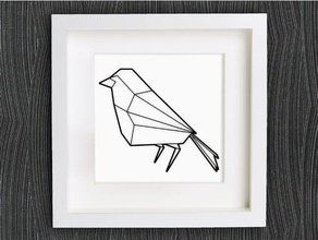 personalizzabile origami robin pettirosso arredamento 2d art bird customizer la decorazione geometrica geometrico per casa della lowpoly low poly openscad parete 3d print model - Mito3D
