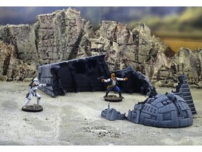 starship relitto giocattolo & accessori di gioco 28mm miniwargaming fantascienza scifi star wars terreno wargame warhammer warhammer40k 40k 3d print model - Mito3D