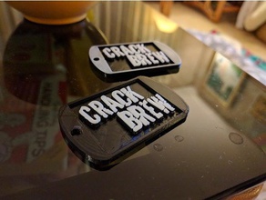 crackbrew dog tags keychains brand coffee cold brew tag keychain 3d print model - Mito3D