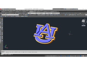 auburn Üniversitesi logosu işaretler ve logolar alabama sanat tigers logo devlet 3d print model - Mito3D
