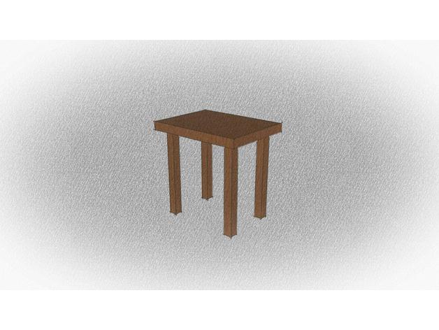 mesa sencilla de los hogares 3D print model - Mito3D