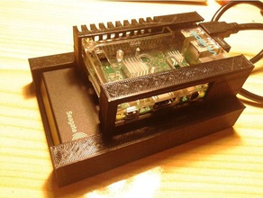 raspberry pi + sabit disk durumunda bilgisayar freecad yarattı ücretsiz raspberrypi durumda 3d print model - Mito3D