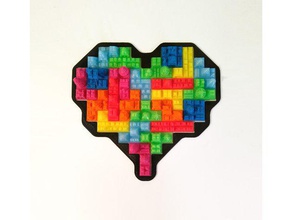 tetris heart puzzle puzzles customizer openscad 3d print model - Mito3D
