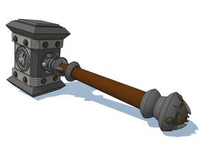 warcraft doomhammer props martillo orco sketchup thrall arma mundo de 3d print model - Mito3D