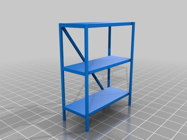 simple basement shelves model furniture 3D print model - Mito3D