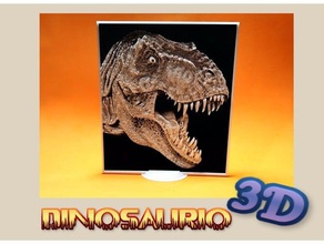 dinosaurio 3d art cine dibujo3d dino dinosaurs frame holder jurasico jurassic park marco movie parque picture relief relieve soporte t-rex world 3d print model - Mito3D