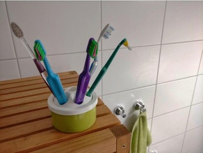 toothbrush holder made out recycled tuna can bathroom freecad v016 3d print model - Mito3D