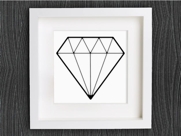 personalizável origami de diamante jóias Arte 2d personalizador sistemas diamantes geométricas a casa decoração da lowpoly baixa contagem polígonos openscad parede 3D print model - Mito3D
