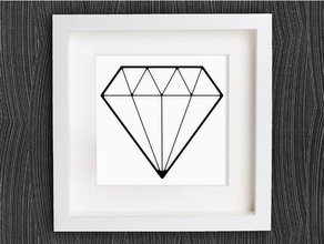 personalizável origami de diamante jóias Arte 2d personalizador sistemas diamantes geométricas a casa decoração da lowpoly baixa contagem polígonos openscad parede 3d print model - Mito3D