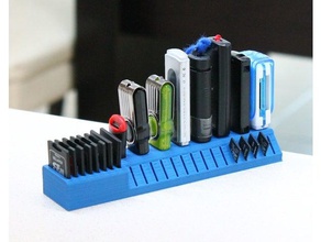 usb sd microsd holder wide sticks organization desktop micro organizer card stick useful 3d print model - Mito3D