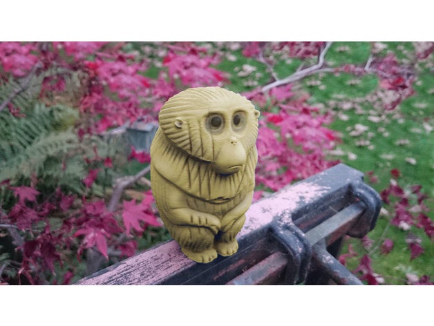 satiaru - kubo maymun cazibesi sahne netsuke 3D print model - Mito3D