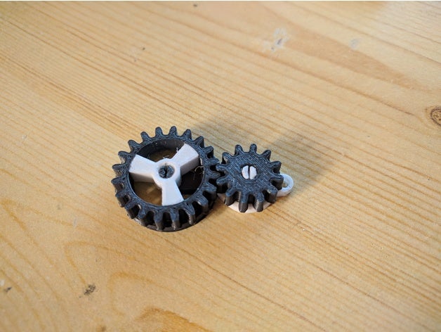 dual color gear fidget keychain mechanical toys extrusion fusion 360 gears two 3D print model - Mito3D