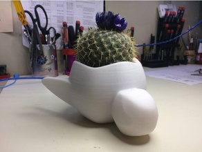 dragón tortuga maceta al aire libre y jardín animal los cactus creciente la 3d print model - Mito3D