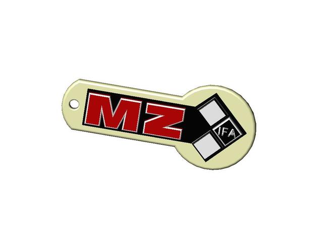 mz logo keyring signs & logos 3D print model - Mito3D