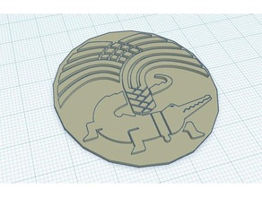 n mes cidade sinal esculturas blason crocodilo embleme frança árvore de palma 3d print model - Mito3D
