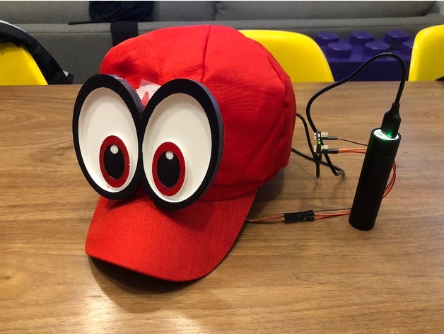 bewegen cappy Augen interaktive Kunst arduino cosplay servo super mario odyssey trinket 3D print model - Mito3D