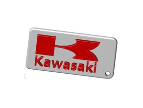 kawasaki logo keyring signs & logos 3d print model - Mito3D