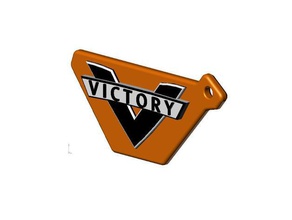 victory logo keyring signs & logos 3d print model - Mito3D