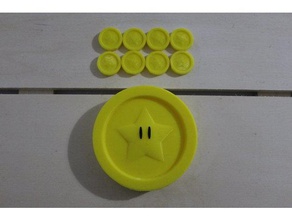 mario's star coin video games 3d print model - Mito3D