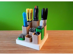 desk thingy office organizer pen holder 3d print model - Mito3D