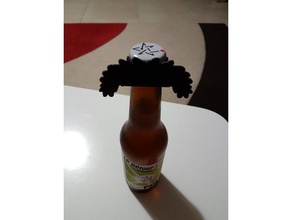 beer bottle borat mustache toys & games 3d print model - Mito3D