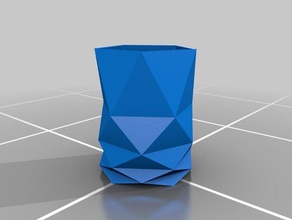 low-poly makeup brush holder accessories cup low poly paint triangle 3d print model - Mito3D