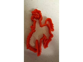 wyoming bucking horse rider cookie cutter kitchen & dining cookies cowboy cowboys 3d print model - Mito3D