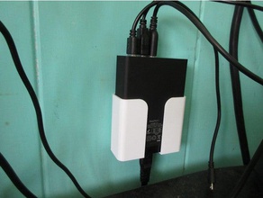 usb multiport charger wall holder organization charging organiser hanger mount 3d print model - Mito3D