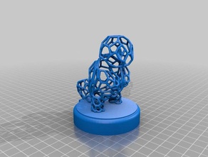 voronoi squirtle plinth led light holes 3d printing 3d print model - Mito3D