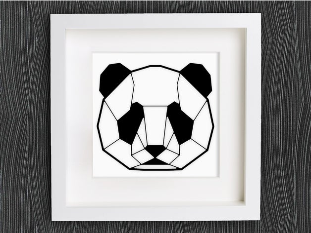 personnalisable origami panda tête décor 2d art l'ours le bracelet personnalisables personnalisé customizer de la décoration boucle d'oreille des boucles d'oreilles géométriques maison homedecor bijoux lowpoly low poly openscad l'origami bear head pendentif cadre photo l'anneau murale 3D print model - Mito3D