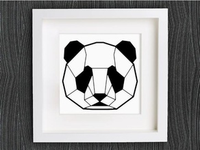 customizable origami panda head decor 2d art bear bracelet customized customizer decoration earring earrings geometric geometrical home homedecor jewelry lowpoly low poly openscad pendant picture frame ring wall 3d print model - Mito3D