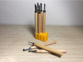 les outils de sculpture titulaire porte-outils & boîtes la l'outil ciseau le porte-outil bois des ciseaux 3d print model - Mito3D