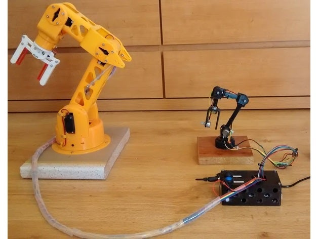robotic arm 5 degree freedom printed 3d robotics 3D print model - Mito3D