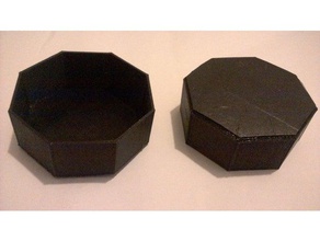 octagonal storage containers tool holders & boxes box 3d print model - Mito3D