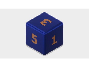 numbered die - dual extruder dice 3d print model - Mito3D