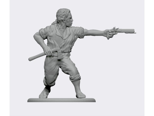 32mm coloniale marinaio generico persone 18thcentury 28mm dungeonsanddragons in miniatura rpg wargame 3D print model - Mito3D