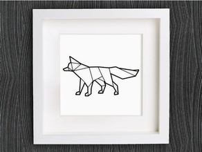 customizable origami fox decor 2d art animal bracelet customized customizer decoration decorations fuchs geometric geometrical home homedecor jewelry lowpoly low poly pendant picture frame ring wall 3d print model - Mito3D