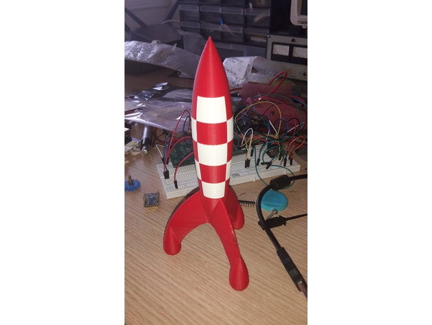 dual extruder red white rocket vehicles moon 3D print model - Mito3D
