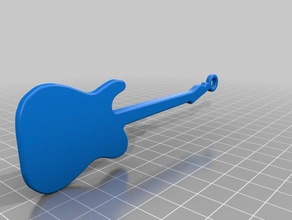 chaveiro - guitarra fender telecaster chaveiros violão selfcad 3d print model - Mito3D