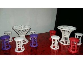 mesas cadeiras A impressão 3d brinquedos de construção boneca móveis fidget-brinquedo brinquedo 3d print model - Mito3D