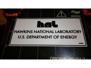 hawkins laboratorio nazionale porta il segno segni e loghi luce potere le cose più strane 3d print model - Mito3D