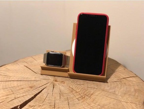 watch apple dock combi w iphonex wireless di ricarica telefono cellulare 3d print model - Mito3D