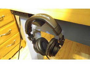 under-desk headphone hanger organization headphones stand 3d print model - Mito3D