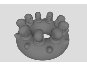 donut autre dimension L'impression 3d art corps visage surréaliste 3d print model - Mito3D