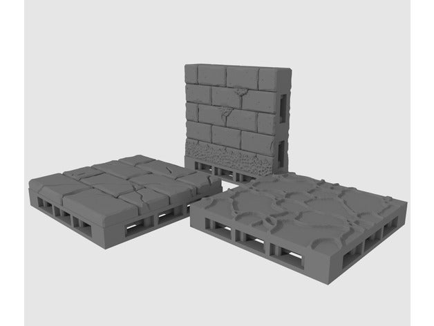 flooded sewers sample pack 1 games dungeon dungeons dragons dungeonworks fantasy infinitylock pathfinder rpg 3D print model - Mito3D