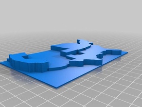 us-Karte Bürgerkrieg lernen kundengebundene 3d print model - Mito3D
