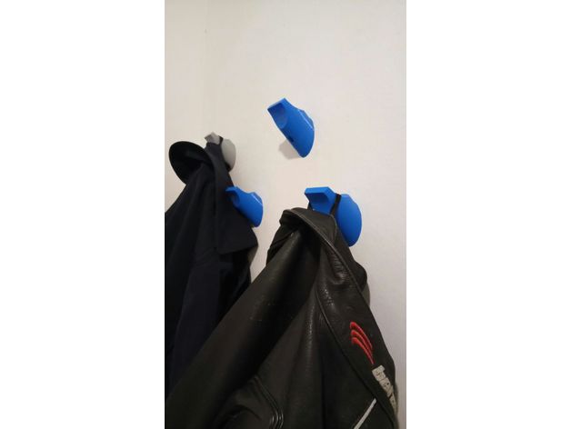 appendiabiti forniture di famiglia abbigliamento gancio hook a parete 3D print model - Mito3D