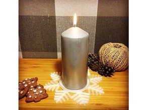 Schneeflocke stand unter Kerze von ikea Dekor Kerze-Halter Weihnachten Dekoration Geschenk Platte 3d print model - Mito3D