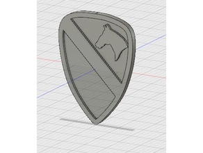 primeira divisão de cavalaria patch sinais e logotipos 3d print model - Mito3D