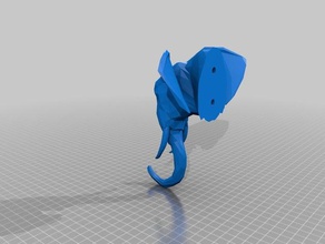 low poly elephant hook animals animal art coat hanger meshmixer remix sculpture towel holder wall mount 3d print model - Mito3D